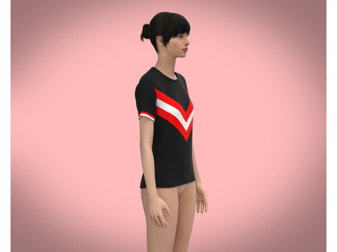 Ladies Black Tops Model 3D