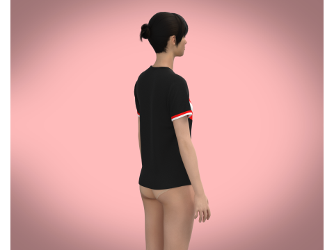 Ladies Black Tops Model 3D