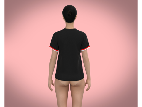 Ladies Black Tops Model 3D