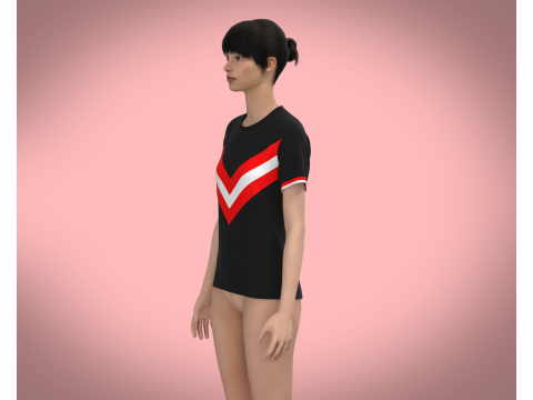 Ladies Black Tops Model 3D