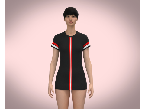 Ladies Black Tops V2 3D Model