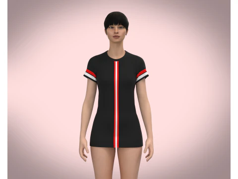 Ladies Black Tops V2 3D Model