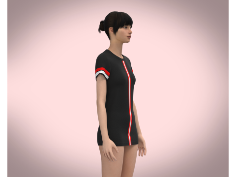 Ladies Black Tops V2 3D Model