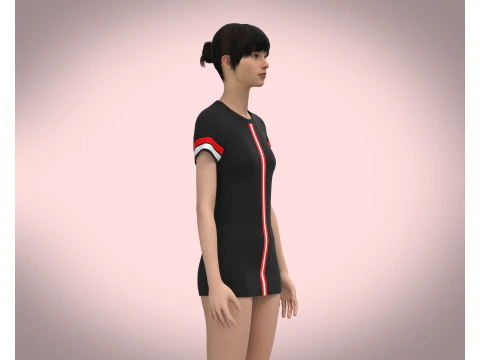 Ladies Black Tops V2 3D Model