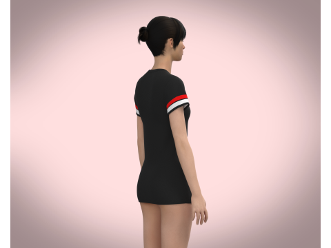 Ladies Black Tops V2 3D Model