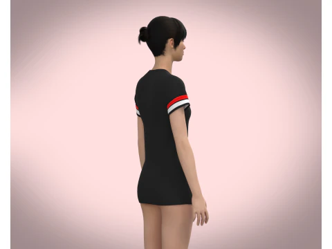 Ladies Black Tops V2 3D Model