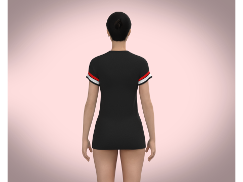 Ladies Black Tops V2 3D Model