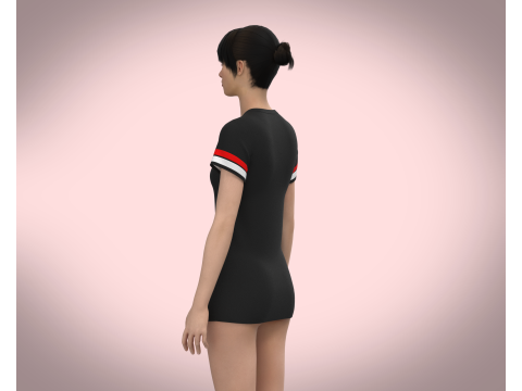 Ladies Black Tops V2 3D Model