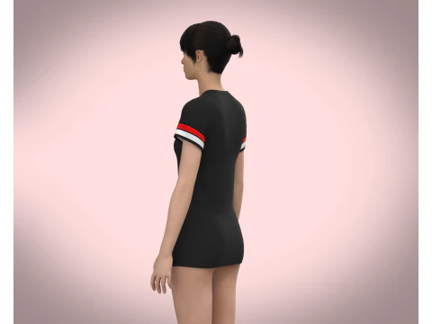 Ladies Black Tops V2 3D Model