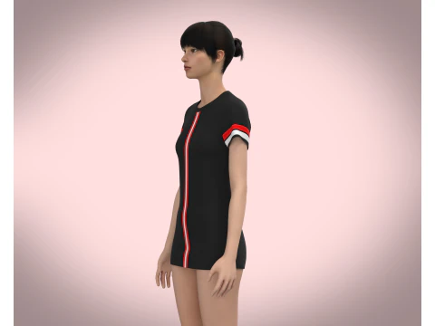 Ladies Black Tops V2 3D Model