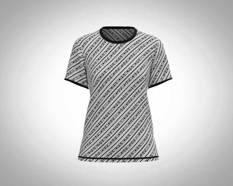 Ladies Black Print T-Shirt 3D-Modell .c4d .max .obj .3ds .fbx .stl .blend 