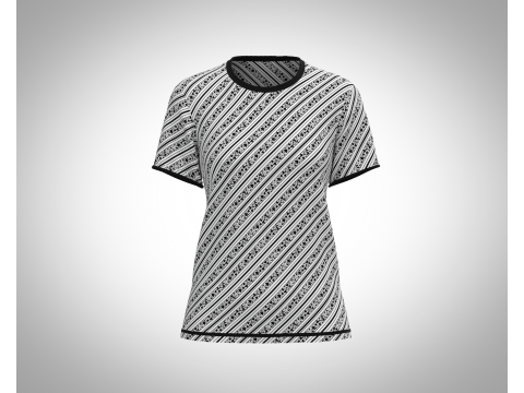 Ladies Black Print T-Shirt Modèle 3D