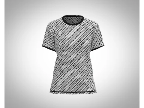 Женская черная футболка с принтом 3D Модель