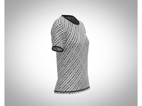 Ladies Black Print T-Shirt 3D-Modell