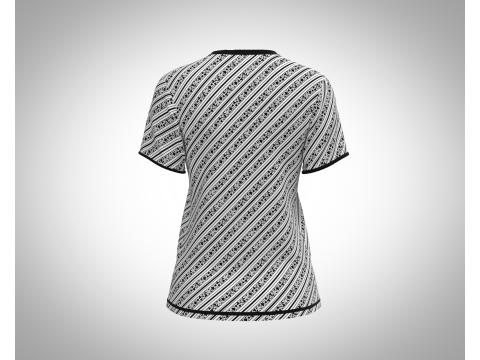 Ladies Black Print T-Shirt 3D-Modell