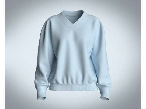Свитер для Девочки - Синий 3D Модель