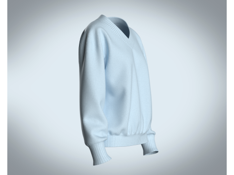 Girls Sweater - Blue 3D 모델