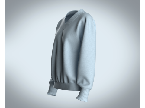 Girls Sweater - Blue 3D 모델