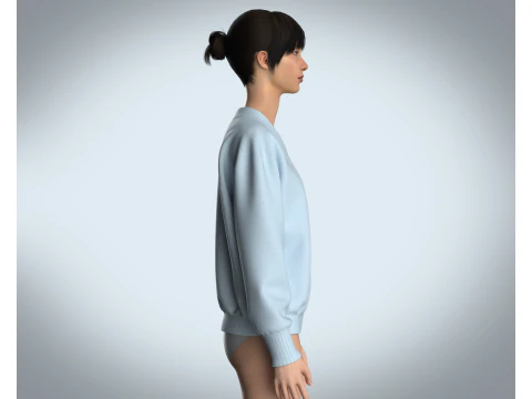 Girls Sweater - Blue 3D Model