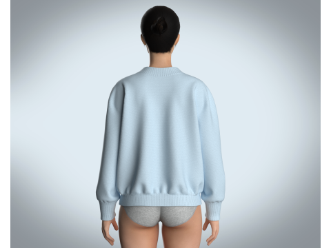 Girls Sweater - Blue 3D 모델