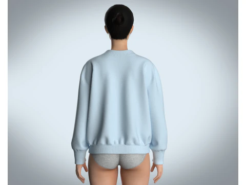 Girls Sweater - Blue 3D Model