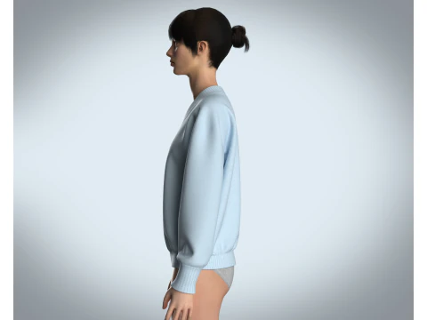 Girls Sweater - Blue 3D Model