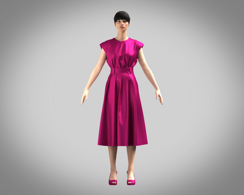 Girls Summer Slim Comfortable Dress 3D Model .c4d .max .obj .3ds .fbx .stl .blend 