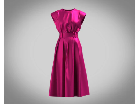 Girls Summer Slim Comfortable Dress 3D Model