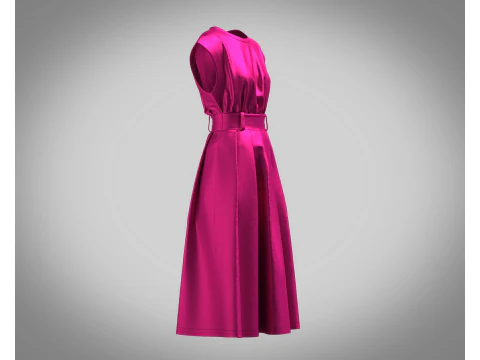 Girls Summer Slim Comfortable Dress 3D Model