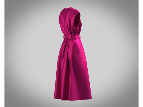 Girls Summer Slim Comfortable Dress 3D Model