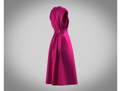 Girls Summer Slim Comfortable Dress 3D Model