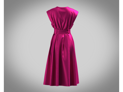 Girls Summer Slim Comfortable Dress 3D Model