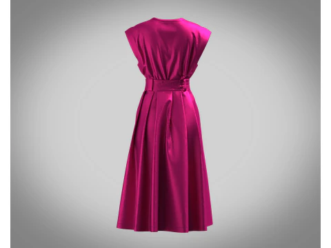Girls Summer Slim Comfortable Dress 3D Model