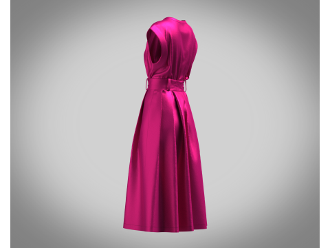 Girls Summer Slim Comfortable Dress 3D Model