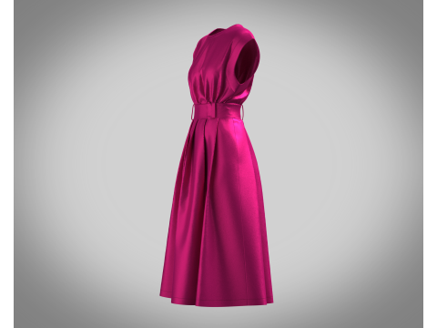 Girls Summer Slim Comfortable Dress 3D Model