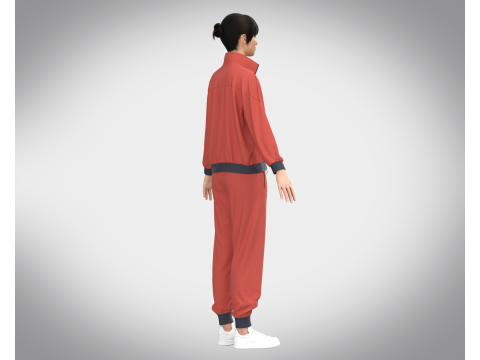 Girls Sports Outfit - Jacket with Jogger 3D Модель