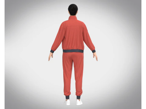 Girls Sports Outfit - Jacket with Jogger 3D Model