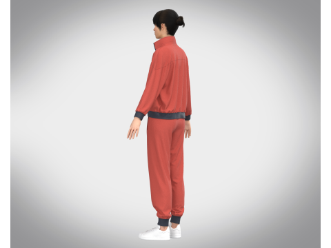 Girls Sports Outfit - Jacket with Jogger 3D Модель