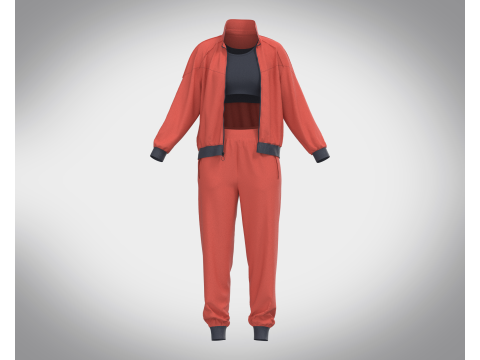 Girls Sports Outfit - Jacket with Jogger 3D Модель