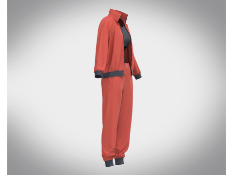 Girls Sports Outfit - Jacket with Jogger 3D Модель