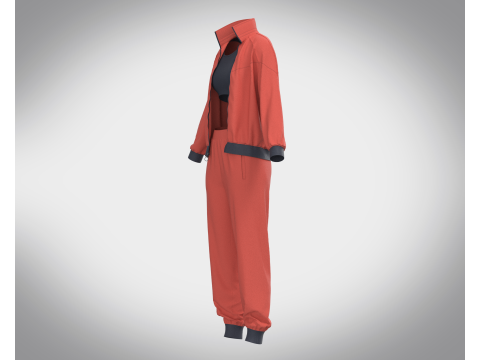 Girls Sports Outfit - Jacket with Jogger 3D Модель