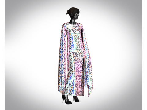 Girls - Iridescence Long Dress 3D Model