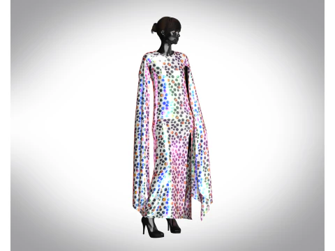 Girls - Iridescence Long Dress 3D Model
