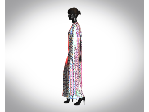 Girls - Iridescence Long Dress 3D Model