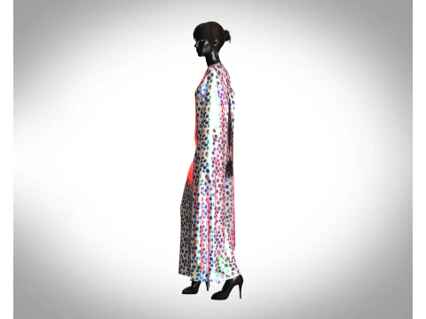Girls - Iridescence Long Dress 3D Model