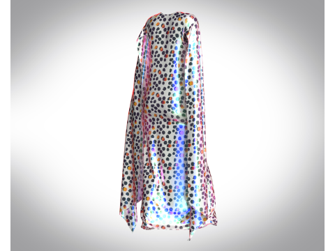 Girls - Iridescence Long Dress 3D Model
