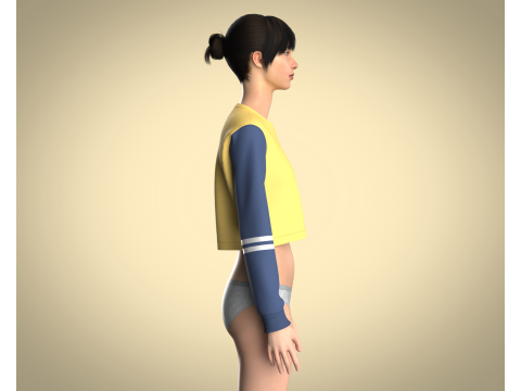 Girls - Crop Tops Modèle 3D