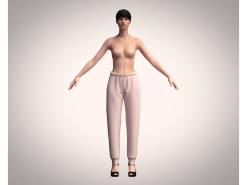 Girls - Jogger Pant Model 3D