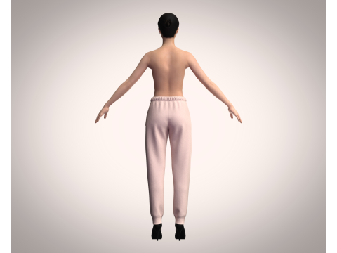 Girls - Jogger Pant Model 3D