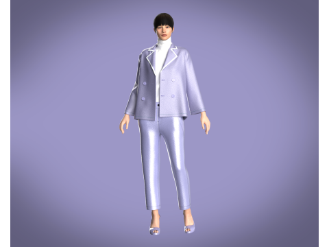 Girls - Jacket With Pant Outfit 3Dモデル